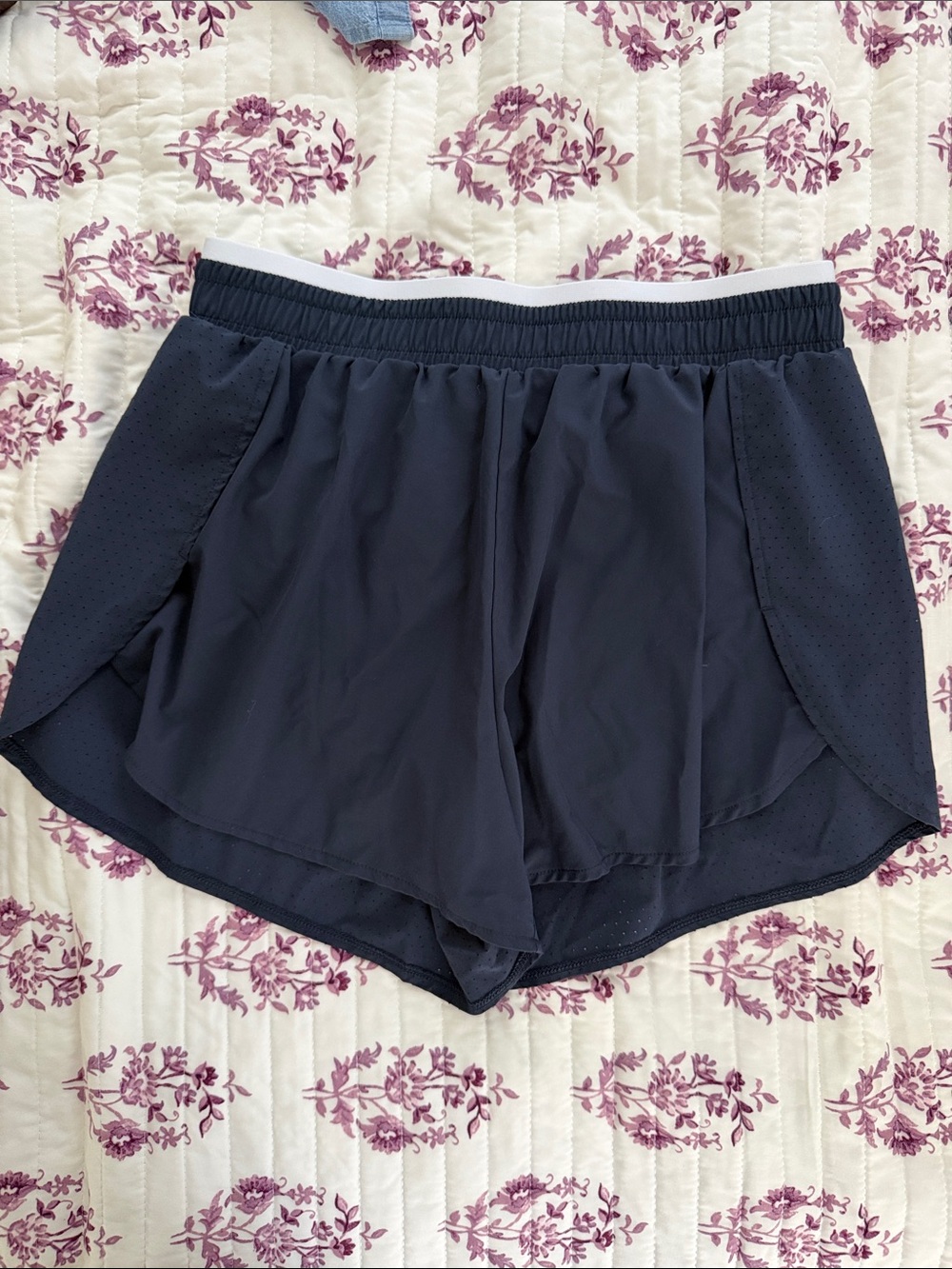 High-rise laser cut shorts